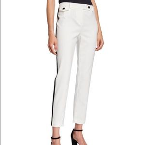 Karl Lagerfeld white pants w/ black side stripe